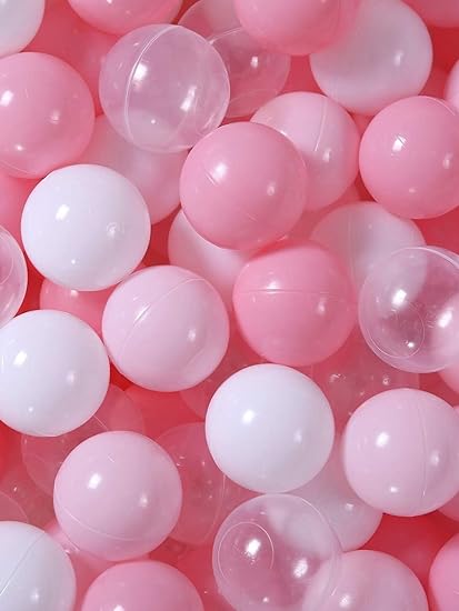 Bolas/pelotas rosas, blancas y transparentes de piscina infantil con un diámetro de 5,5cm - ByLeoZ