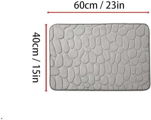 Alfombra de baño antideslizante efecto piedra gris (40x60cm) - ByLeoZ